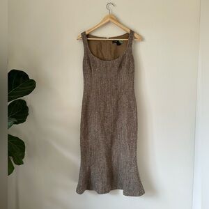 VTG Ralph Lauren Black Label Union Made Tweed Wool Blend Dress Chic Timeless Lux